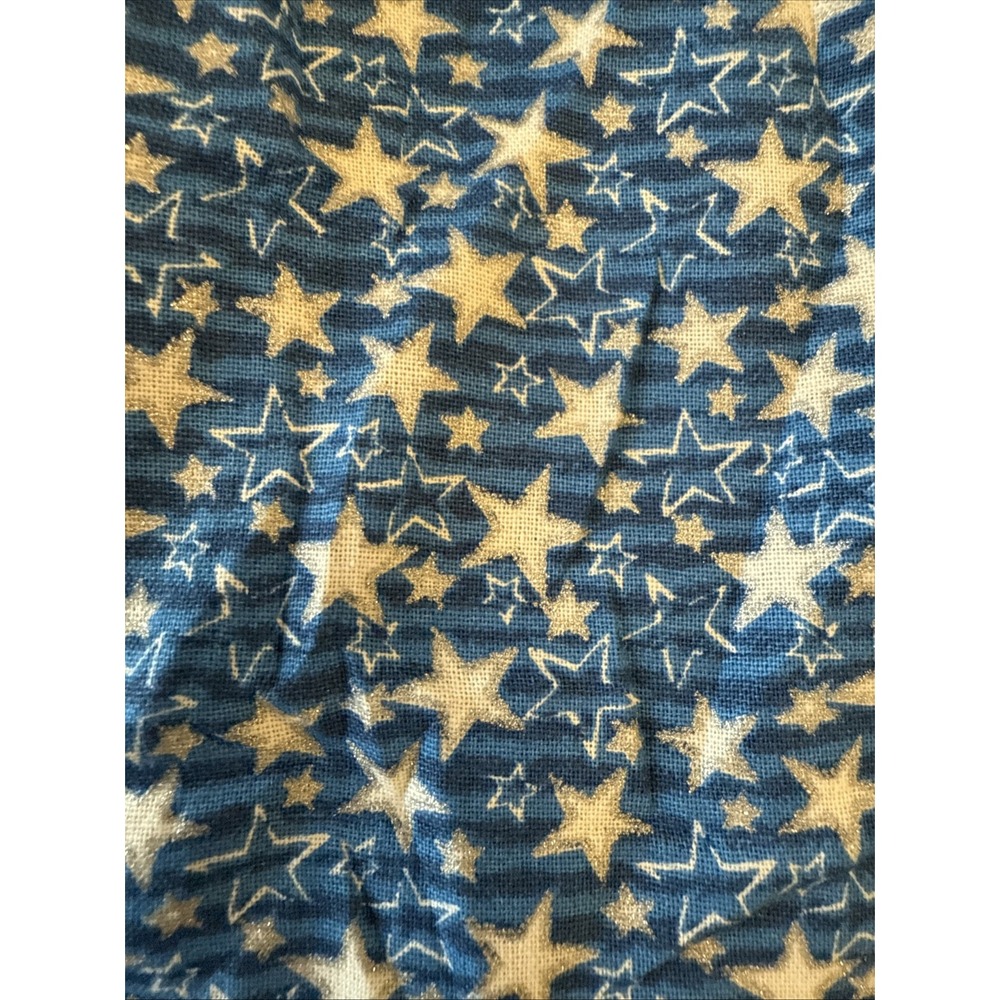 Vintage Handmade Holiday Vest Blue Stars One Size Reversible Cabin Cottagecore - Picture 7 of 11